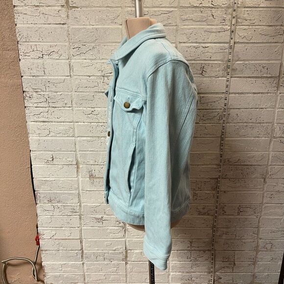 COLDWATER CREEK denim Blue Jean JACKET embroidered Stretch PM - Picture 7 of 13